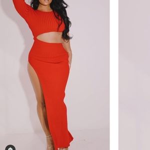 Red Knit Maxi
